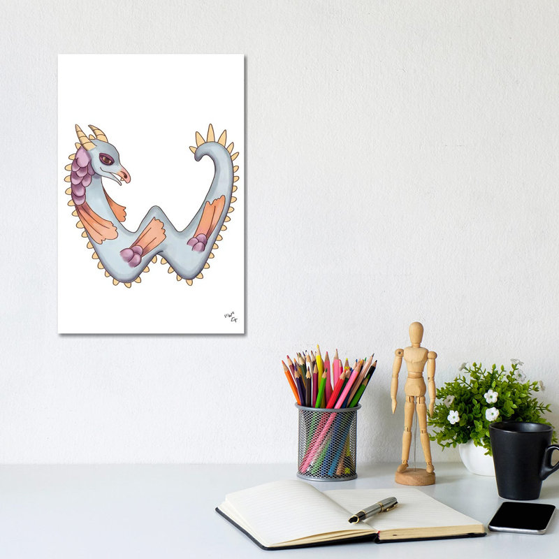 Monster Letter W by Might Fly Art & Illustration - Wrapped Canvas Print, 20.32 cm H x 30.48 cm W