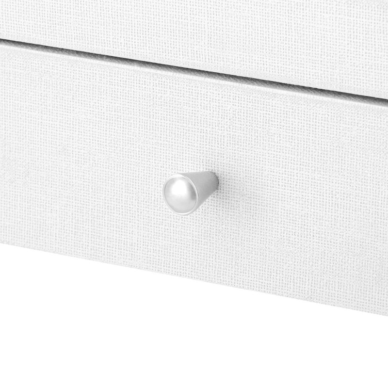 Claudette Writing Desk, White/Nickel