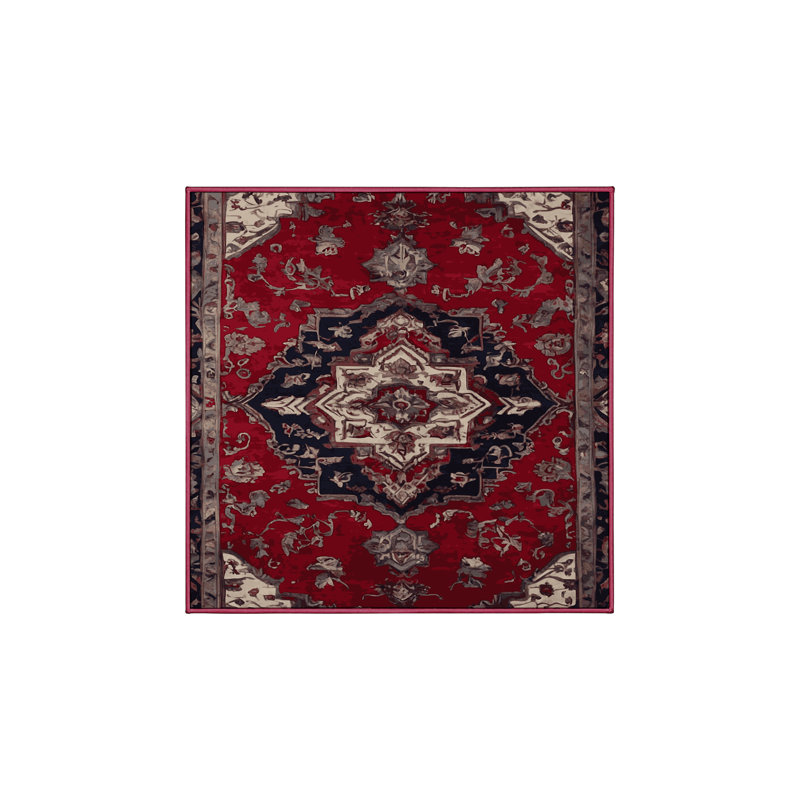 Tapis rouge soyeux et moelleux, Carré 8 pi