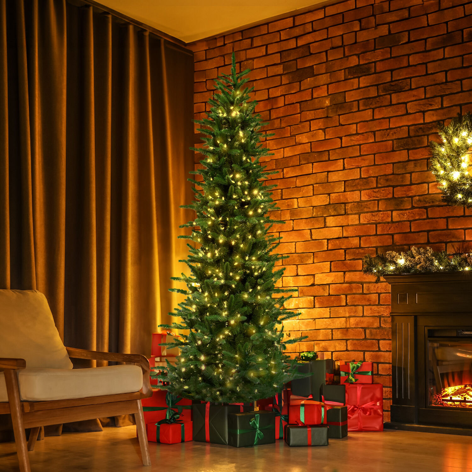 Carmel Pine Pre-Lit Tree, 90" H