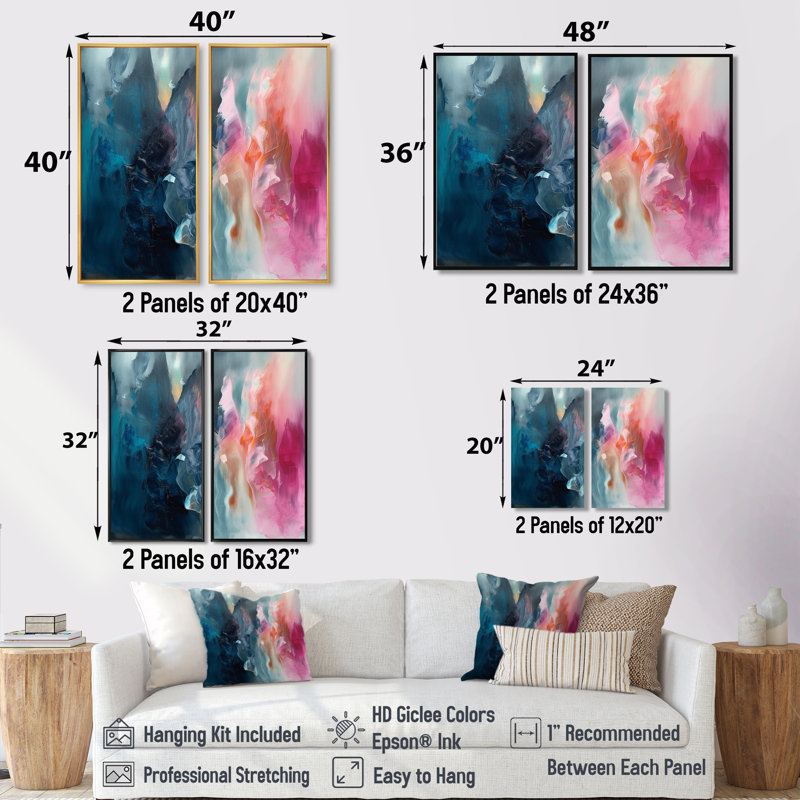Chinwe - impressions sur toile bleues, Noir, H 36 po x l 48 po, Reproduction encadrée sans passe-partout