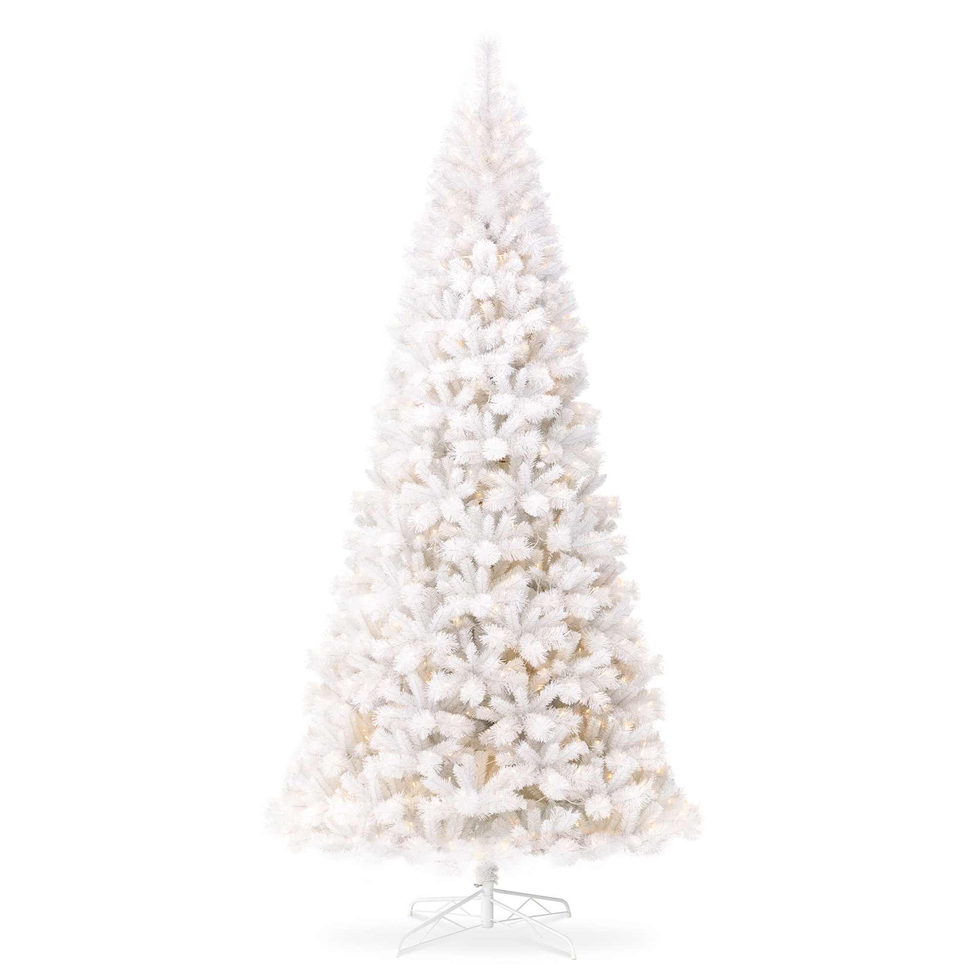 Johvan Pre-Lit White Pine Christmas Tree with LED Twinkling Lights, 10' H