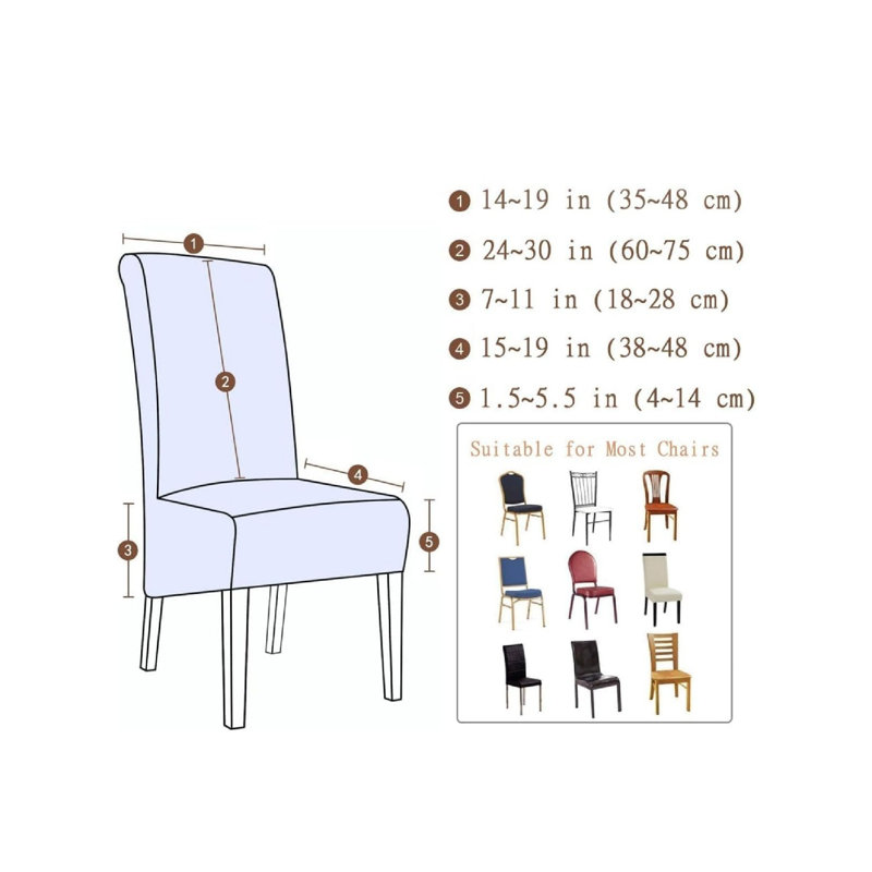 Polyester Box Cushion Dining Chair Slipcover