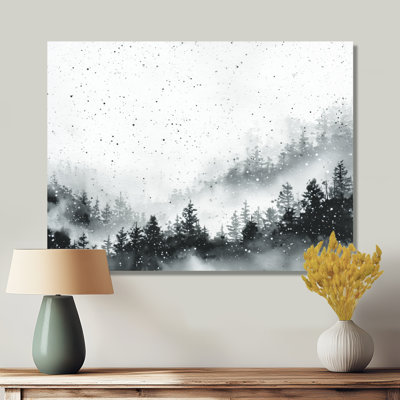 Toile brumeuse de forêt, art mural Warrene, Warrene