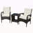 Outdoor Patio Furniture Sets 3 Piece Conversation Set Wicker Ratten Sectional Sofa With Seat Cushions