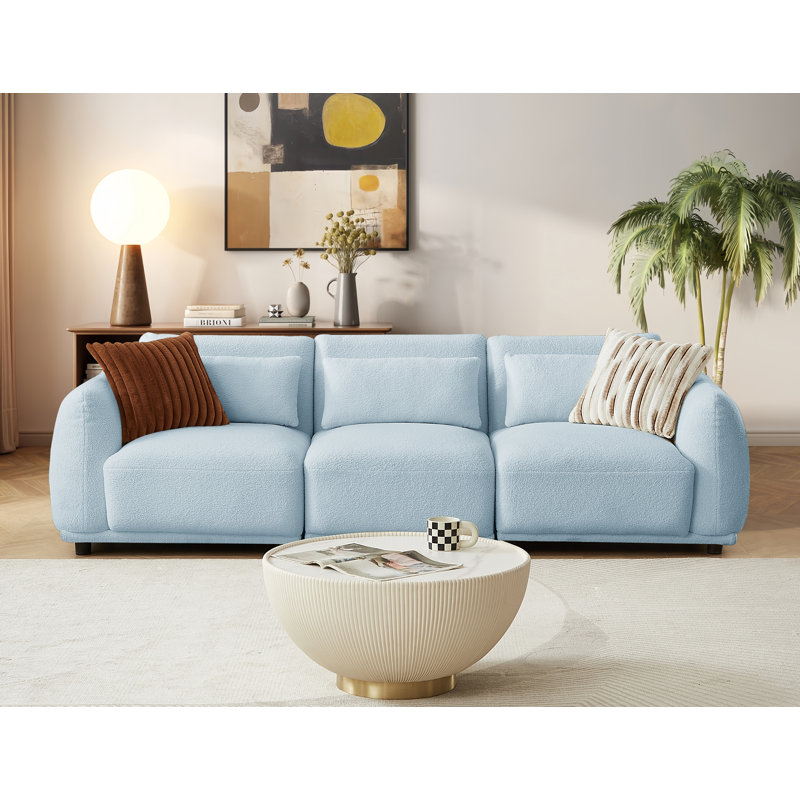 Oumy Upholstered 100'' Sofa, Gray Wool