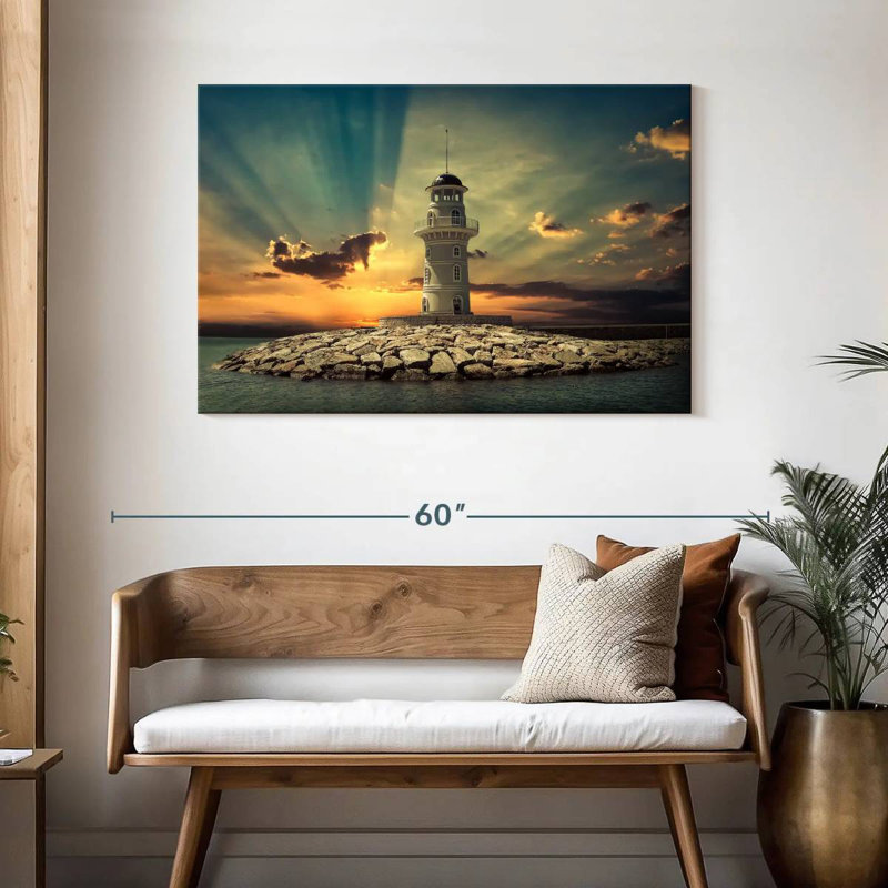 Aletra Majestic Lighthouse Sunset, 30" H x 45" W