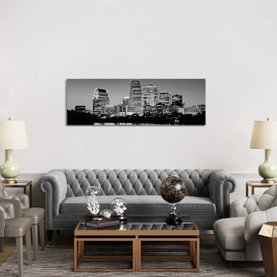 USA, Texas, Austin, A City Skyline - Wrapped Canvas Panoramic Print