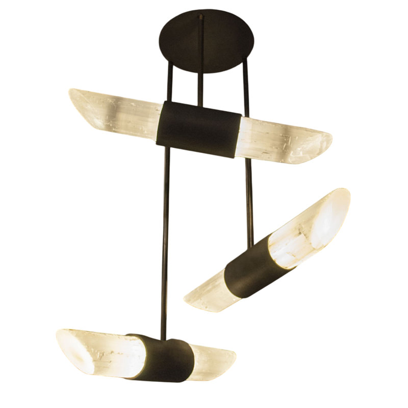 LUSTRE SUSPENDU VELA QZ9106, 30 po de longueur x 4 po de profondeur x 66 po de, Gold Bronze, LIGHT SMOKE