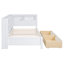 Lit de jour en bois pour lit simple blanc avec 2 tiroirs et unité de rangement-1004342196