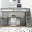 Twin Size Loft Bed Frame With Built-In Desk And Double Storage Drawers-314070503