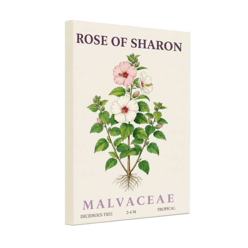 Plantes et fleurs rose de Sharon, H 24 po x l 16 po