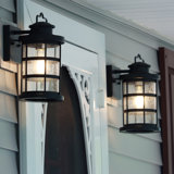 Inlight 12 1/2''H 1-Light Outdoor Wall Lantern Sconce (2 Pack),  Bulb Not Include, IN-0604-1-BK
