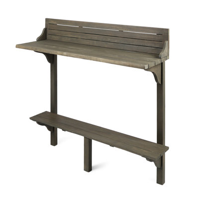 Outdoor Gray Wood Balcony Table - Perfect For Garden & Patio Made With Living Essential