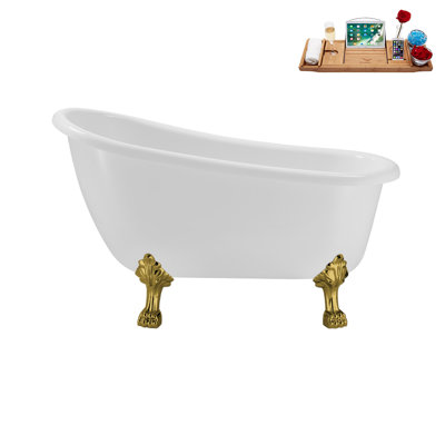 53.1'' x 25.6'' Soaking Acrylic Bathtub