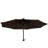 Dubose 4 Seater Rattan Round Dining Set with Grey LED Premium Parasol - Black