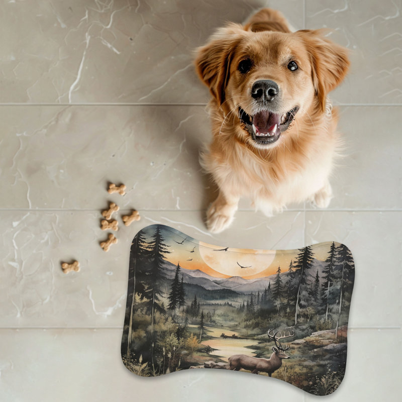Summit Shadows - 1 Piece Bone Shape Feeding Mat