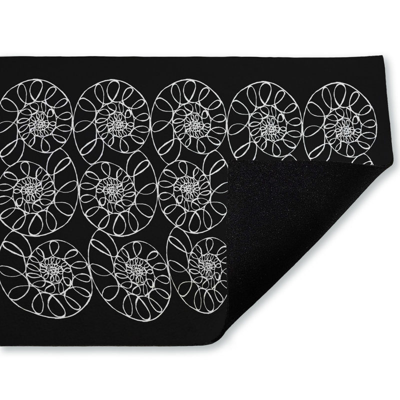Tapis de porte d'extérieur Elemental Spiral Shells, par El Perkin, 18 po x 30 po, Coquilles élémentaires en spirale