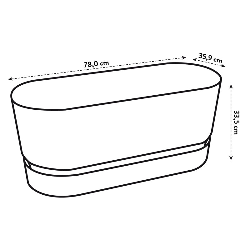 Planter Box, 33.5 x 35 x 78, Living Black