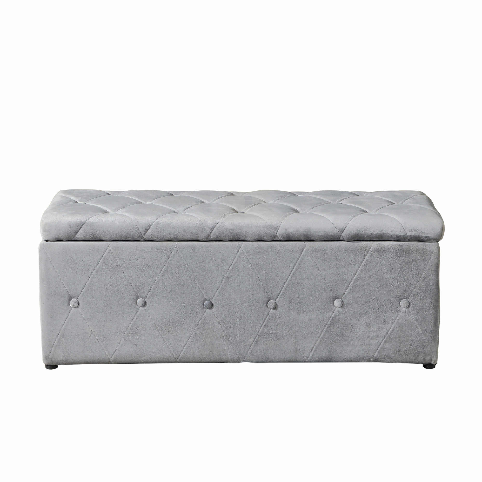 Mercer41 Kysean Velvet Tufted Rectangle,1 Piece Rectangular Storage ...