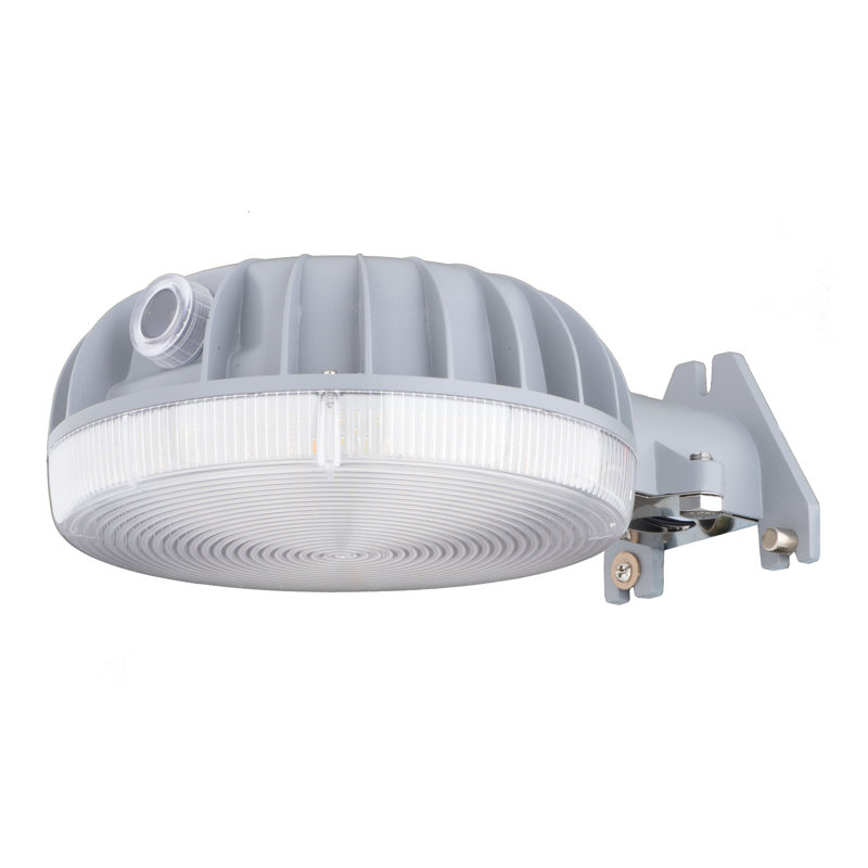 7-In. Gray Aluminum LED Outdoor Bright Security Flood Light, Dusk To Dawn, Selectable CCT, 5000 Lumens