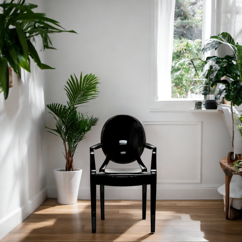 Chaise avec accoudoirs Kaylon Gostyy, Noir