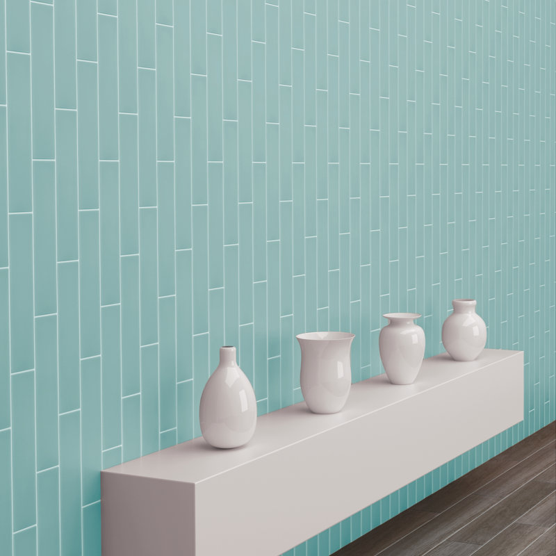 Curvaceous 3" x 12" Ceramic Wall Tile, Gray