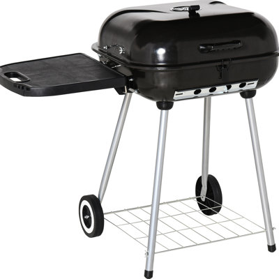 Barbecue portatif au charbon avec évents réglables - roulettes de barbecue de 21 po et tablette inférieure pour le camping, le pique-nique, le barbecue délicieux et délicieux