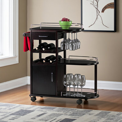 Joel Espresso Entertainment Cart by Lark Manor