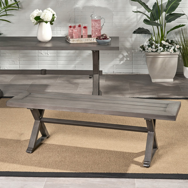 Banc de salle à manger d'extérieur moderne en aluminium
