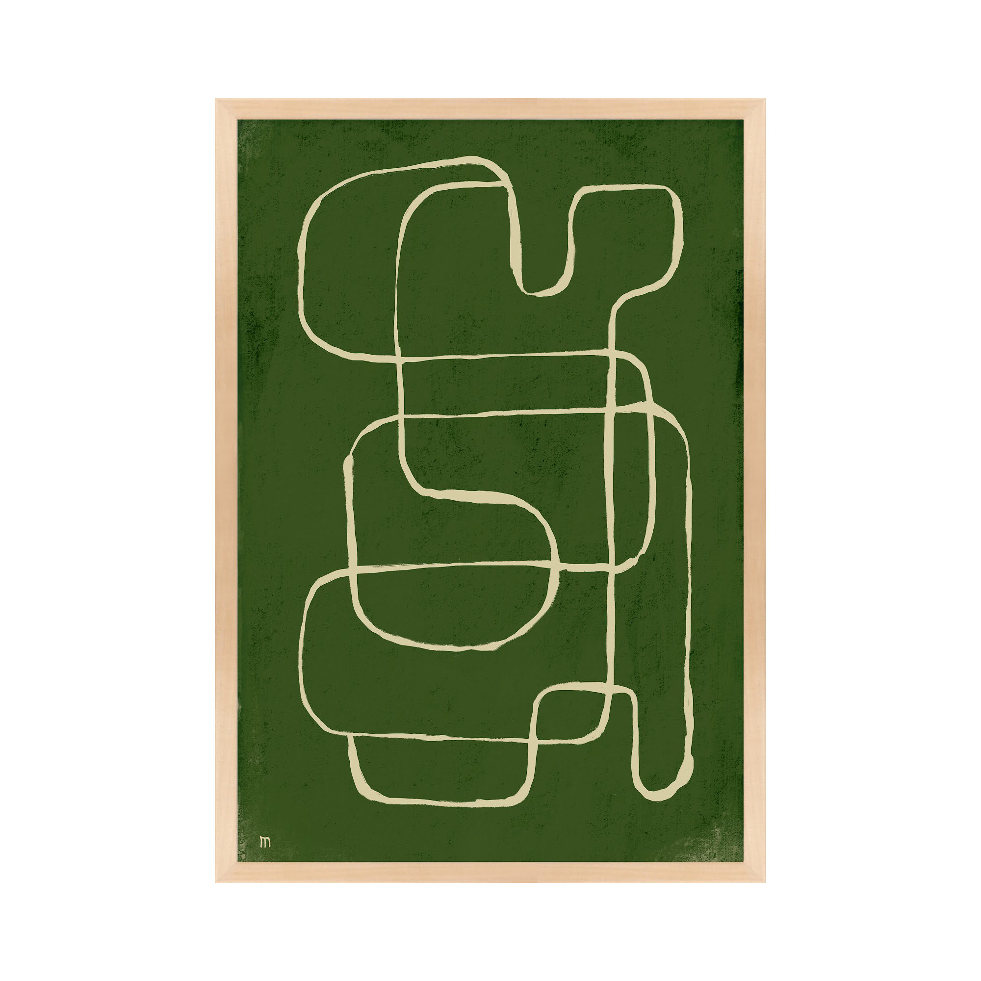 Line Works 1 by Studiom, 30" H x 21" W x 1.25" D, Maple Framed Paper