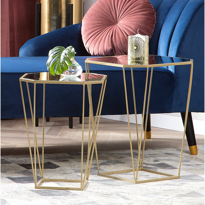 Darley Dale Glass Top Frame Nesting Tables