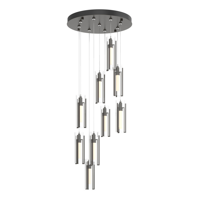 Exos 9 - Light Cylinder Pendant, Oil Rubbed Bronze, 13" - 130", Opal