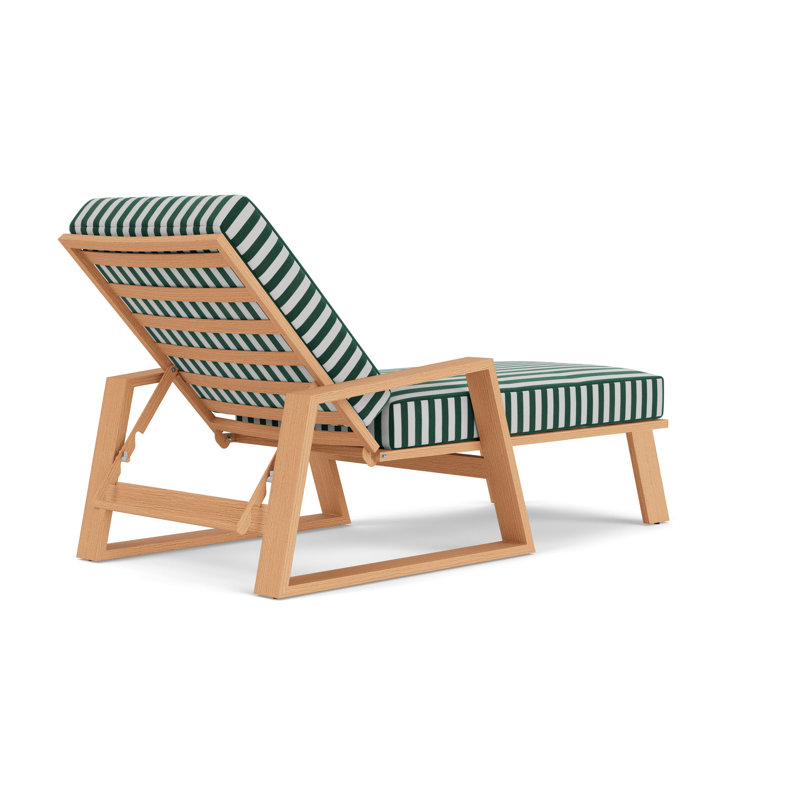 Pursuit Outdoor Chaise Lounge, Safari green/white stripe