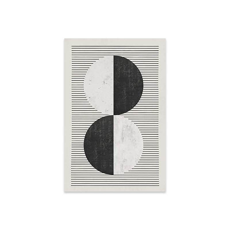 Cercles, lignes noires - impression sans cadre, H 24 po x l 16 po x P 0,25 po