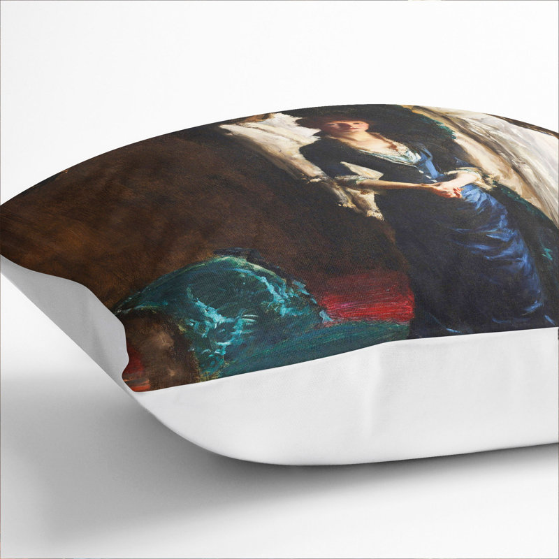 Madame Paul Escudier Square Throw Cushion, White, 55cm H x 55cm W x 20cm D