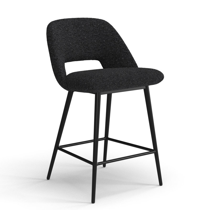 Valdez Boucle Bar & Counter Stool, Counter Height (23” Seat Height), Black Boucle
