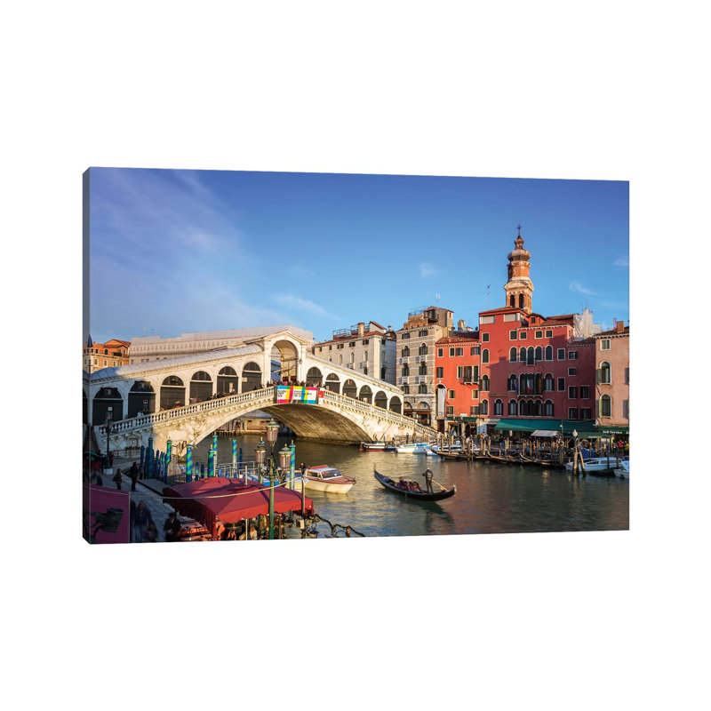 Rialto Bridge On The Grand Canal, Venice by Andrea Stokes - Wrapped Canvas Print, 152.5 cm H x 101.5 cm W