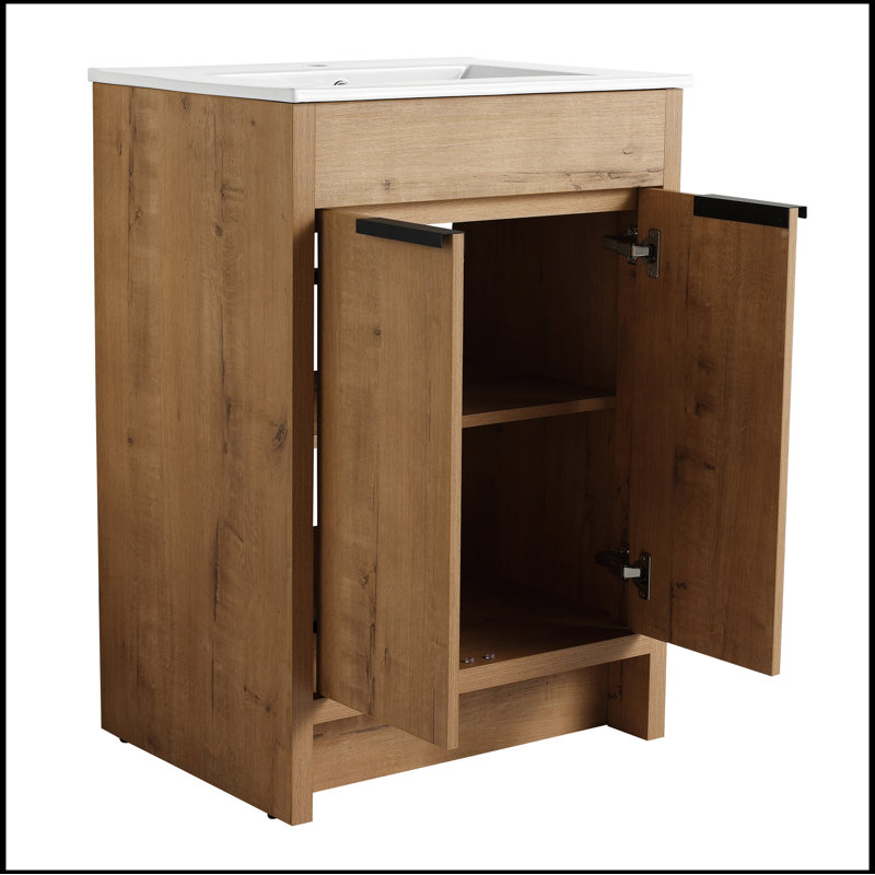 Meuble-lavabo simple avec plateau Steffany 24,00, Imitation chêne