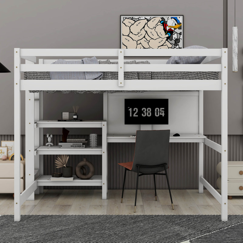 Lit mezzanine pour enfants Costilla, Blanc, Complète