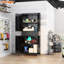 Armoire de garage avec portes verrouillables, armoire de rangement pour outils avec 4 roulettes et 2 tiroirs et tablettes réglables - Armoire de rangement roulante H 71 po pour garage, entrepôt, maison, bureau, école (noir)