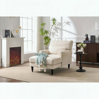 Chaise longue moderne - rembourrée - blanche