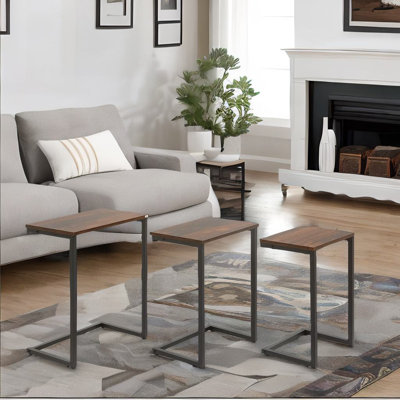 Aneysha 3 PC C-Shaped Nesting Tables Living Room Furniture