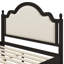 Lit tapissier Mid-Century moderne en bois massif avec tête de lit brun clair-554144143-558803723