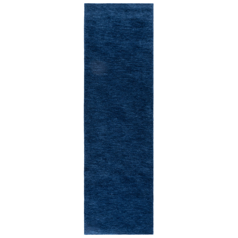 Tapis bleu marine Carmine 101, Tapis de couloir 2 pi 3 po x 8 pi