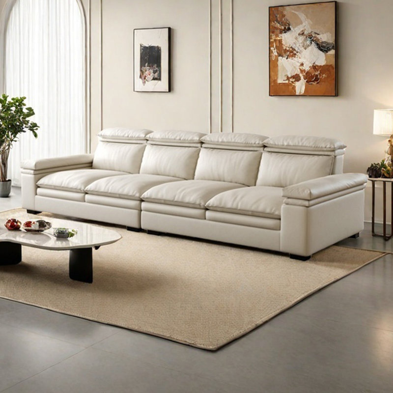 Canapé moderne simple de style crème, H 32,28 po x l 126 po x P 39,37 po, 5