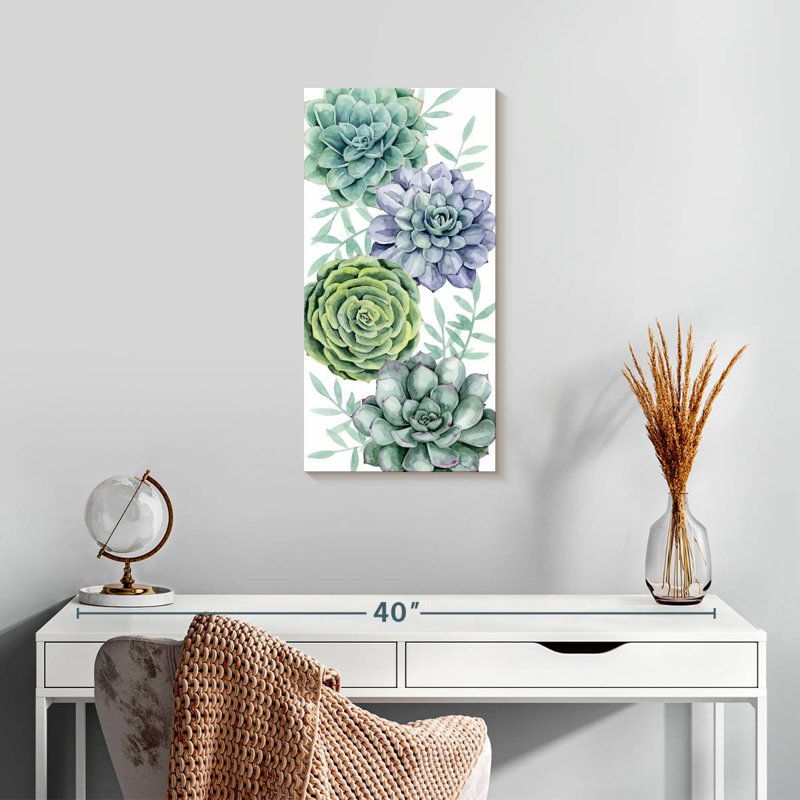 Succulent Swatch Collection B, 24" H x 12" W