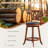 Swivel Upholstered Stool with Solid Wood Frame-791578196-791578197