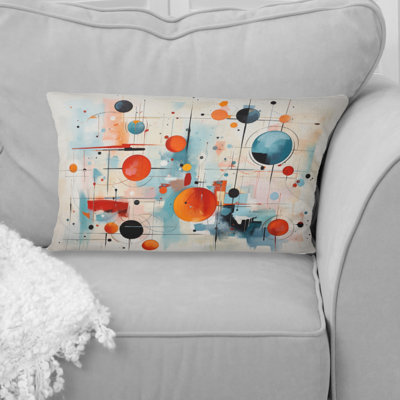 Colorful Mid Century Abstract Atomic II - Abstract Midcentury Printed Throw Pillow