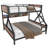 Bunk Bed With Storage Shelves And Lights,metal Bunk Bed For Adults & Teens, Noise-free, Space-saving Frame, No Box Spring Needed, Black-1900302870